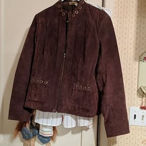 Women's rough hewn genuine leather waist jacket